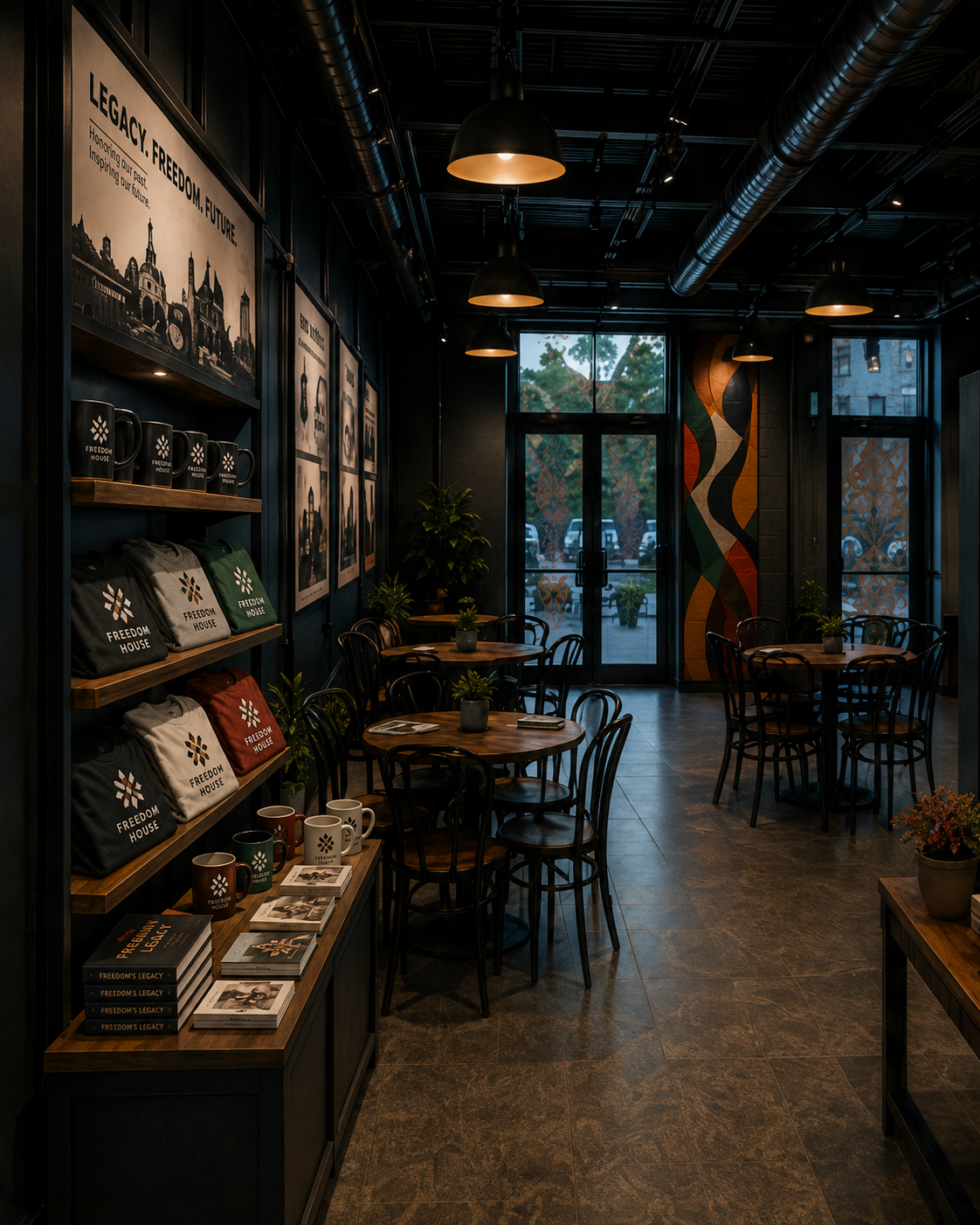 Freedom House interior — a room honoring Black history