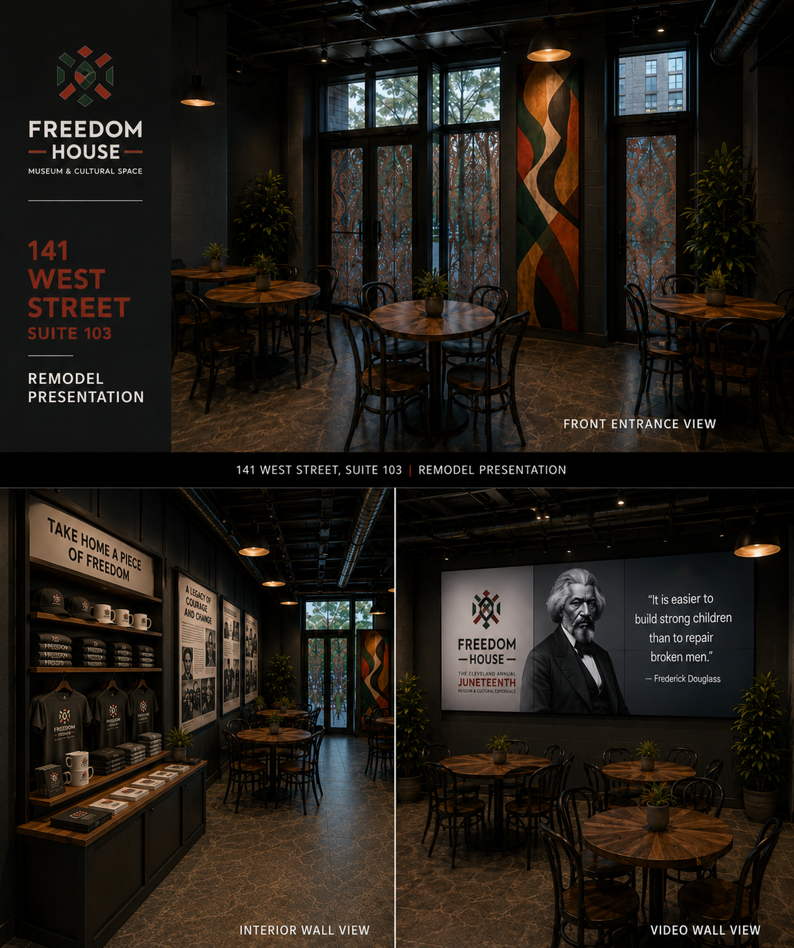 Freedom House interior — a room honoring Black history